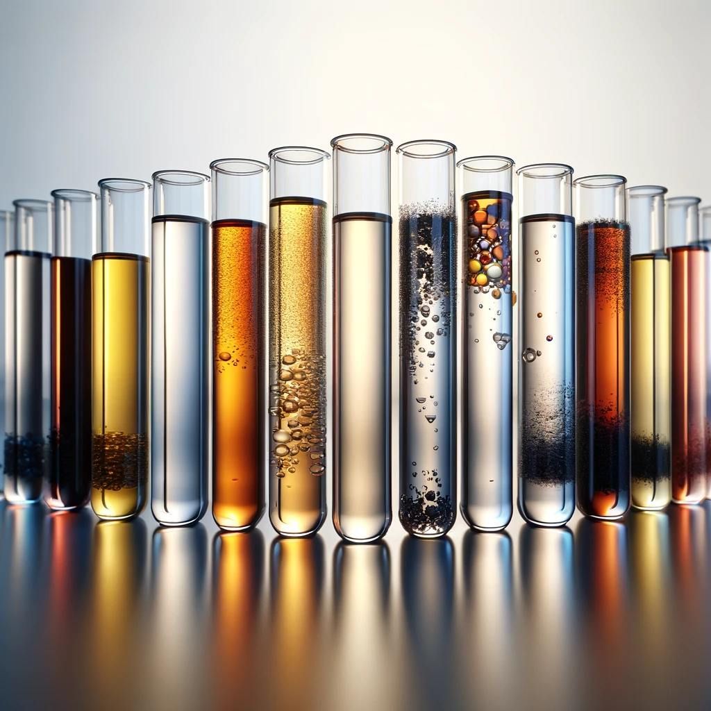 Compressed Oil Fractions Test Tubes