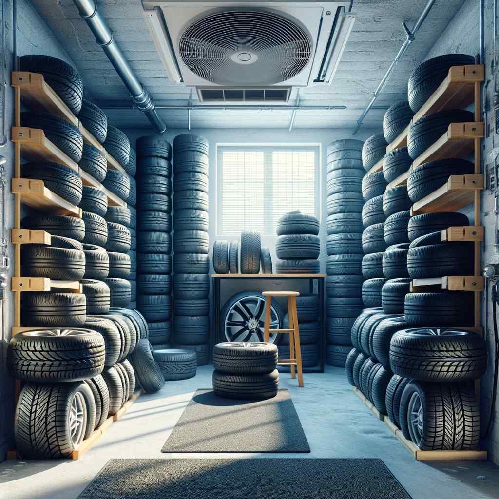 Compressed Storage of Car Tires Summer